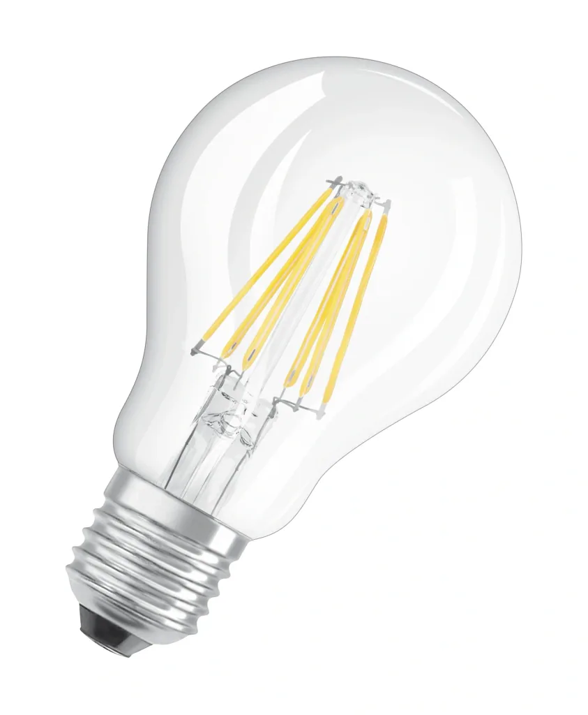 LED CLASSIC A60 filament lamp with 7 watts, E27, warm white, clear