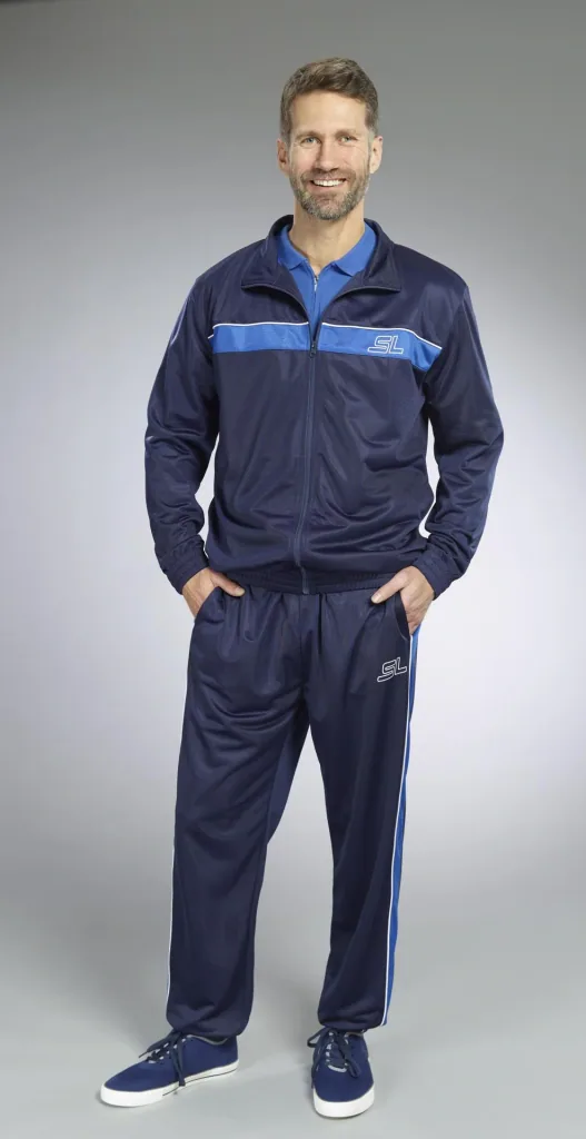 3-piece leisure suit, color navy-royal blue, size XL