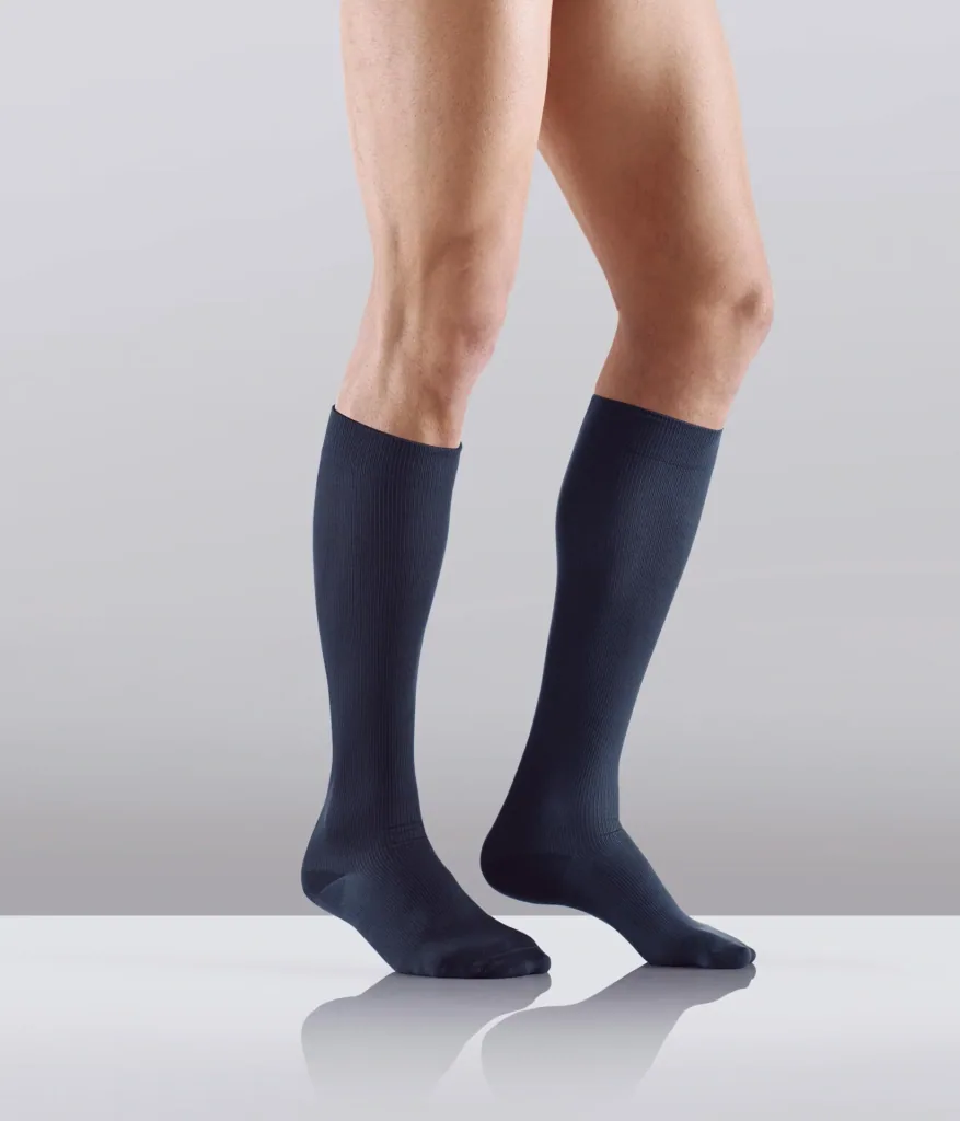 Support stockings, cotton, 1 pair, size XL (43-45), blue