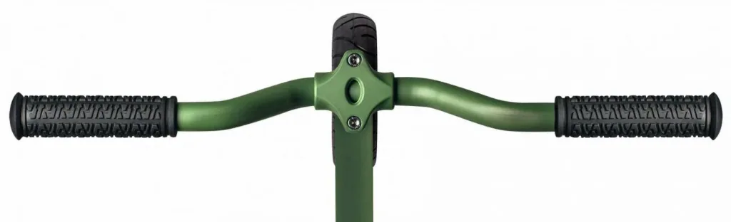 Aluminum scooter with pneumatic tires and suspension, 300/205 mm, ABEC 7, height adjustable, olive-green