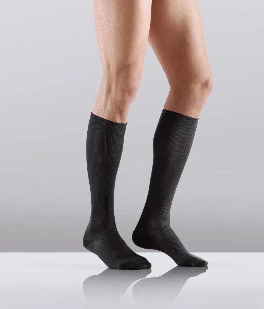 Travel support stockings, microfiber, 1 pair, size L (41-43), black
