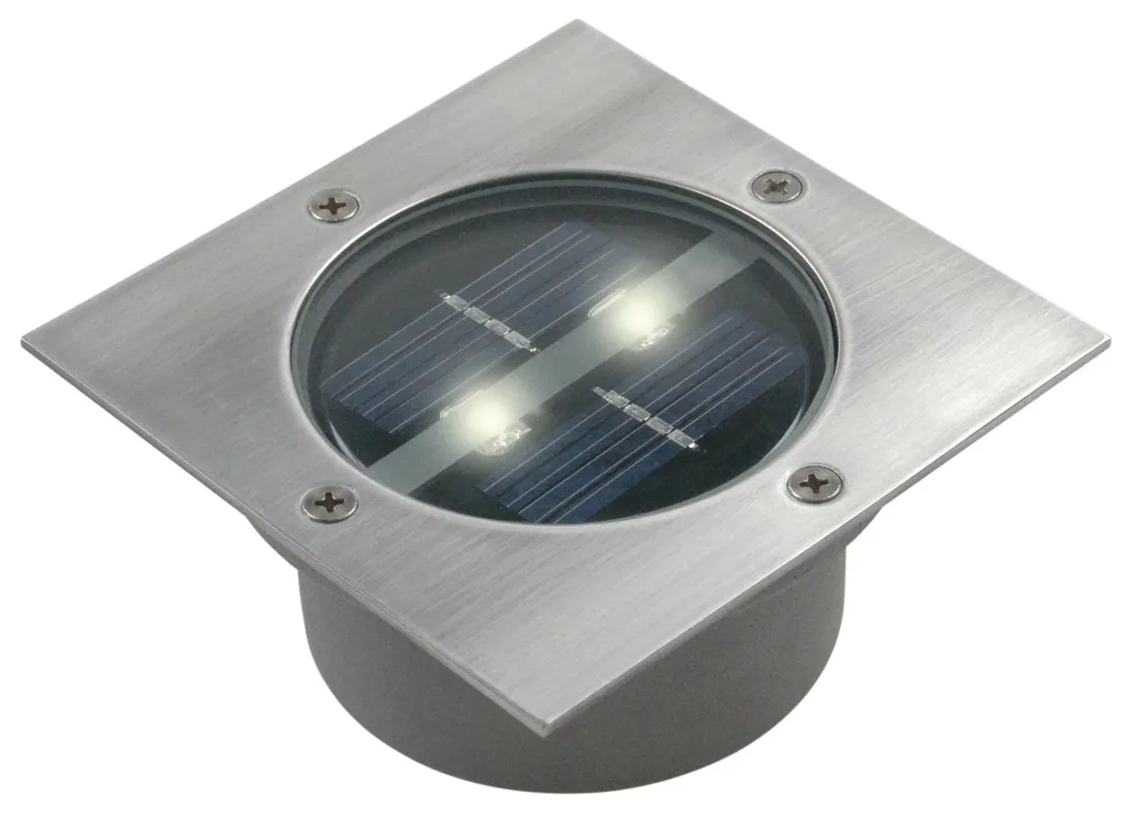 Solar LED recessed floor spotlight "Lugo" - square
