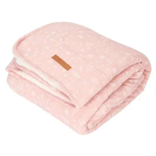 Little dutch baby cuddly blanket "Wild Flowers" pink, Size: 110 x 140 cm