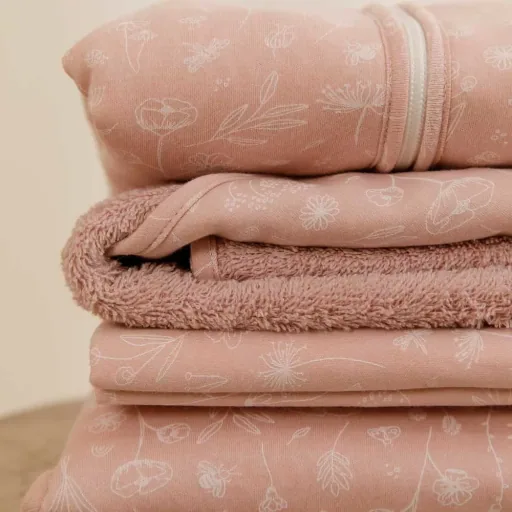 Little dutch baby cuddly blanket "Wild Flowers" pink, Size: 110 x 140 cm