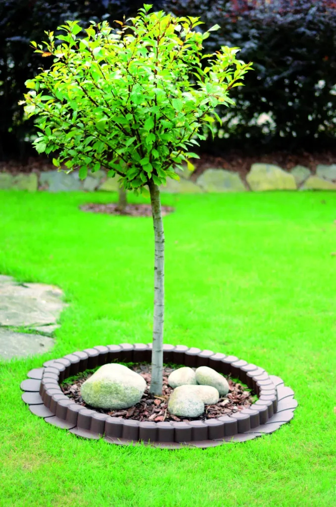 HAPPY GRASS flowerbed edging, brown - 16 pieces - 2.05 m
