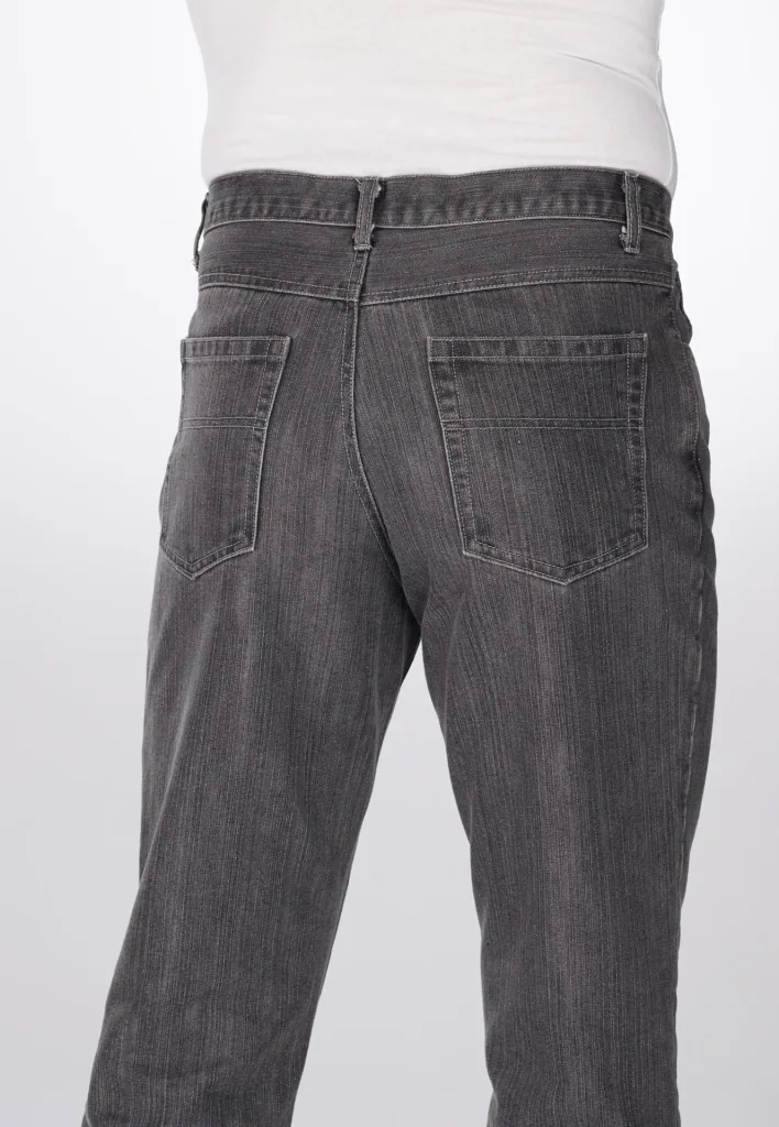 Comfortable jeans in 5-pocket style, color gray, size 28