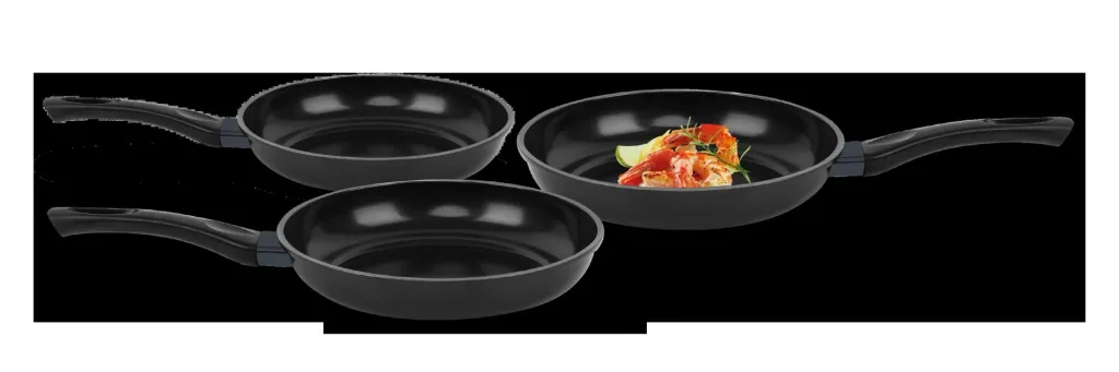 Carbon pan set black, 3-piece (Ø 20 cm/ 24 cm/ 28 cm) with non-stick diamond coating