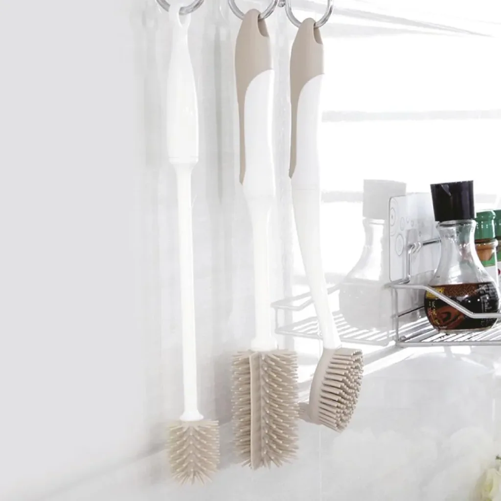 Silicone dish brush set, 3-piece, beige