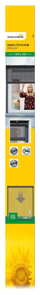 Insect screen roller blind for windows, anthracite, 160 x 160 cm