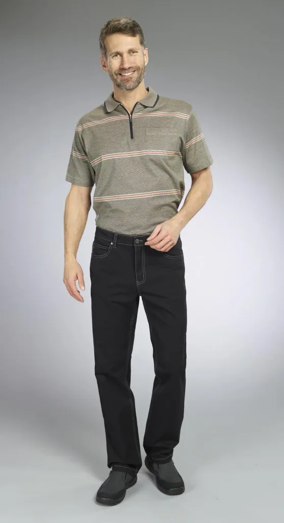 Stretch pants, color black, size 56