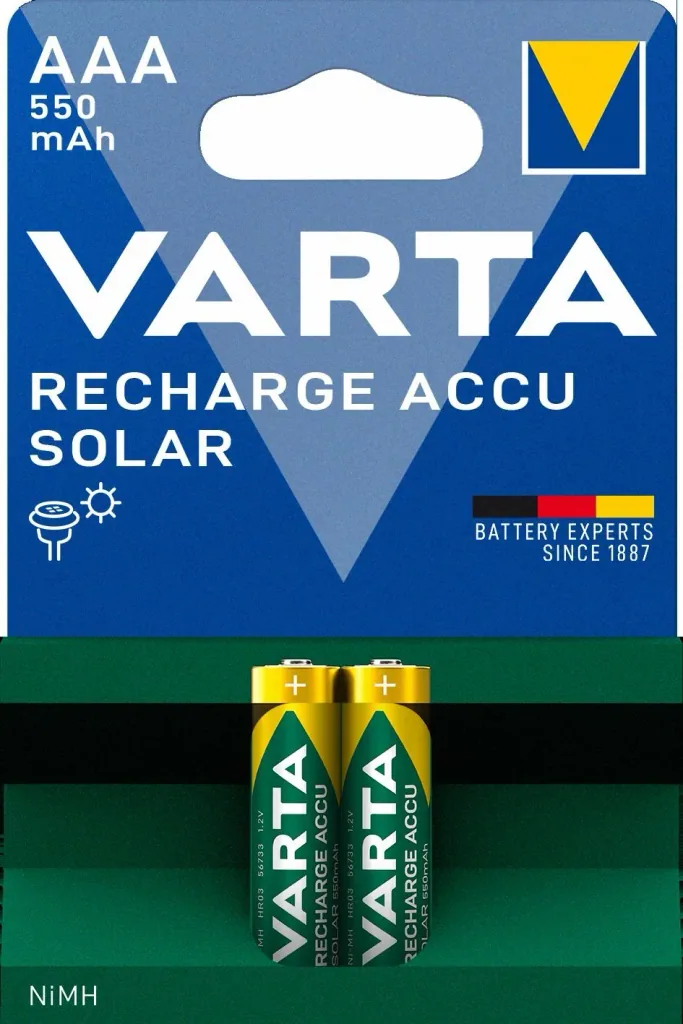 RECHARGE ACCU Solar Micro (AAA) battery with 550mAh - 2 pieces