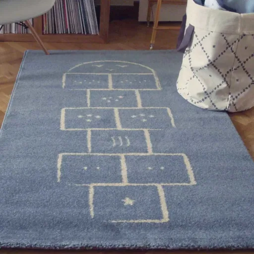 Art for Kids children's carpet bouncing box blue, Size: 100 x 150 cm