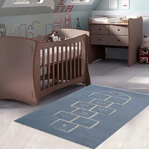 Art for Kids children's carpet bouncing box blue, Size: 100 x 150 cm