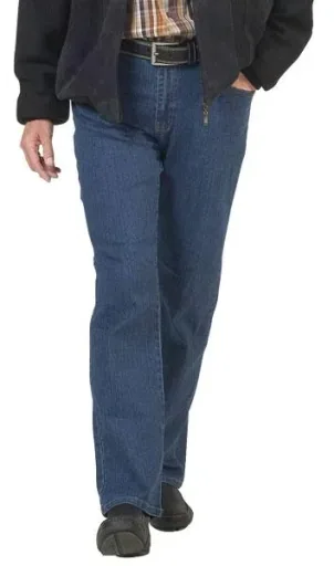 5-pocket stretch jeans, color blue, size 30