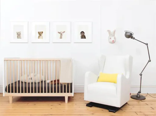 Oeuf baby bed rhea birch white 70 x 140