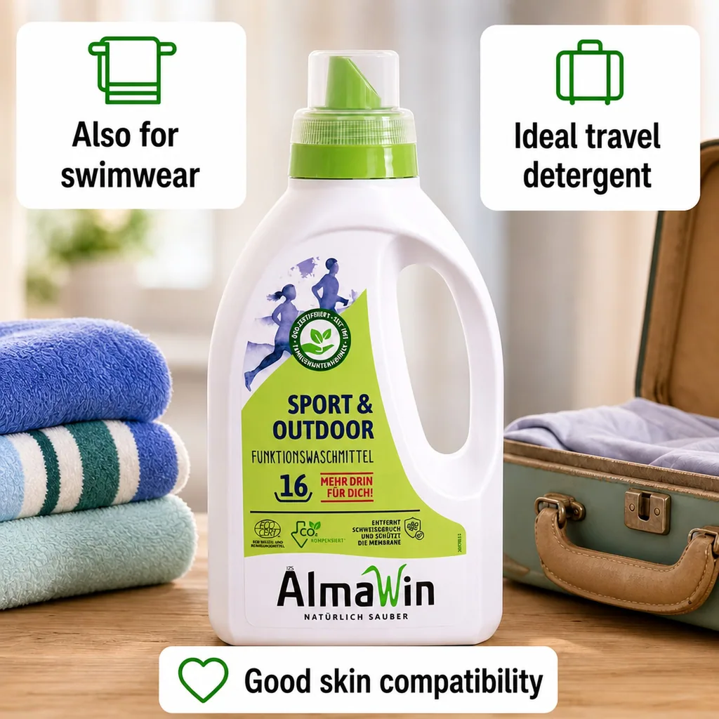 ALMAWIN Sport + Outdoor liquid laundry detergent, 750 ml, for approx. 16 washes