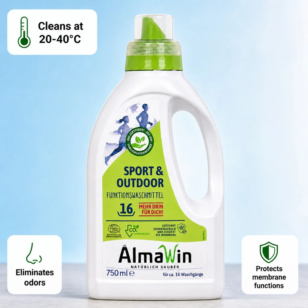 ALMAWIN Sport + Outdoor liquid laundry detergent, 750 ml, for approx. 16 washes