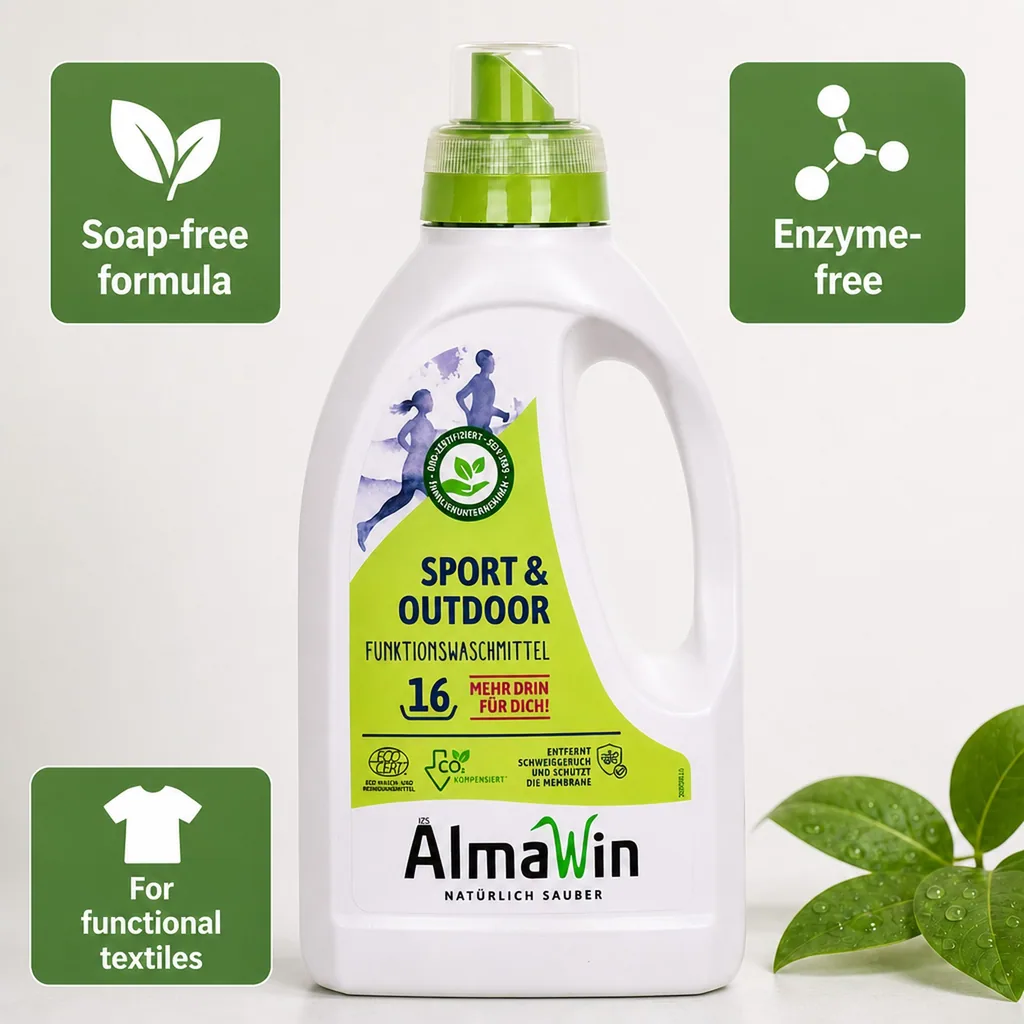 ALMAWIN Sport + Outdoor liquid laundry detergent, 750 ml, for approx. 16 washes