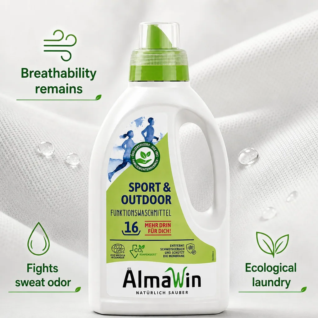 ALMAWIN Sport + Outdoor liquid laundry detergent, 750 ml, for approx. 16 washes