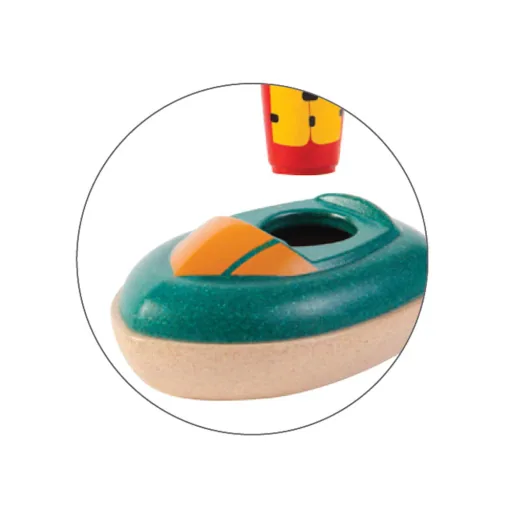 Plan Toys Wooden Bathtub Speed Boot, Green