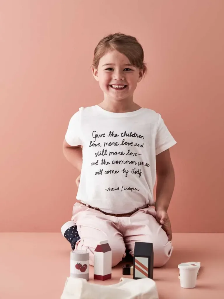 Kids concept wood food with fabric bag