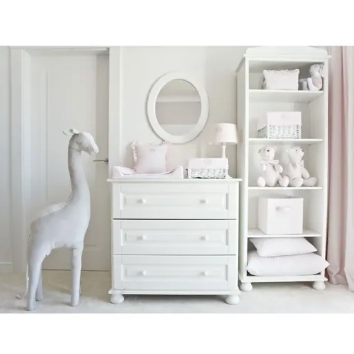 Caramella Chest of drawers "Romantik" white, Diaper: Yes