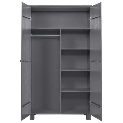Wood 2 door cabinet Dennis steel gray