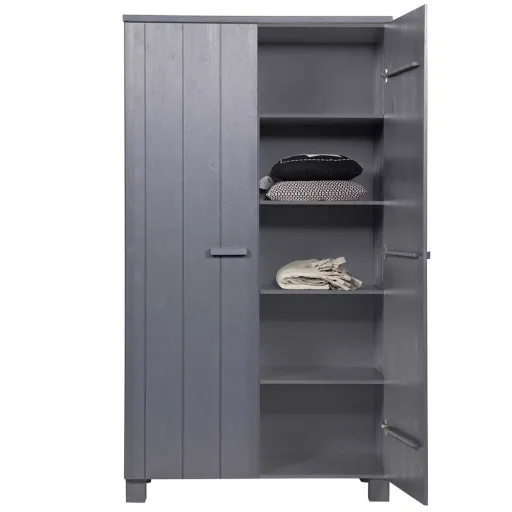 Wood 2 door cabinet Dennis steel gray