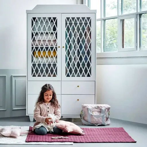 Cam cam harlequin wardrobe 2-door white