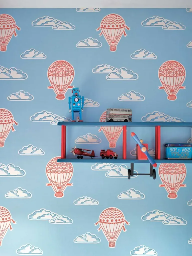 Little Sanderson Abracazoo wallpaper hot air balloons blue