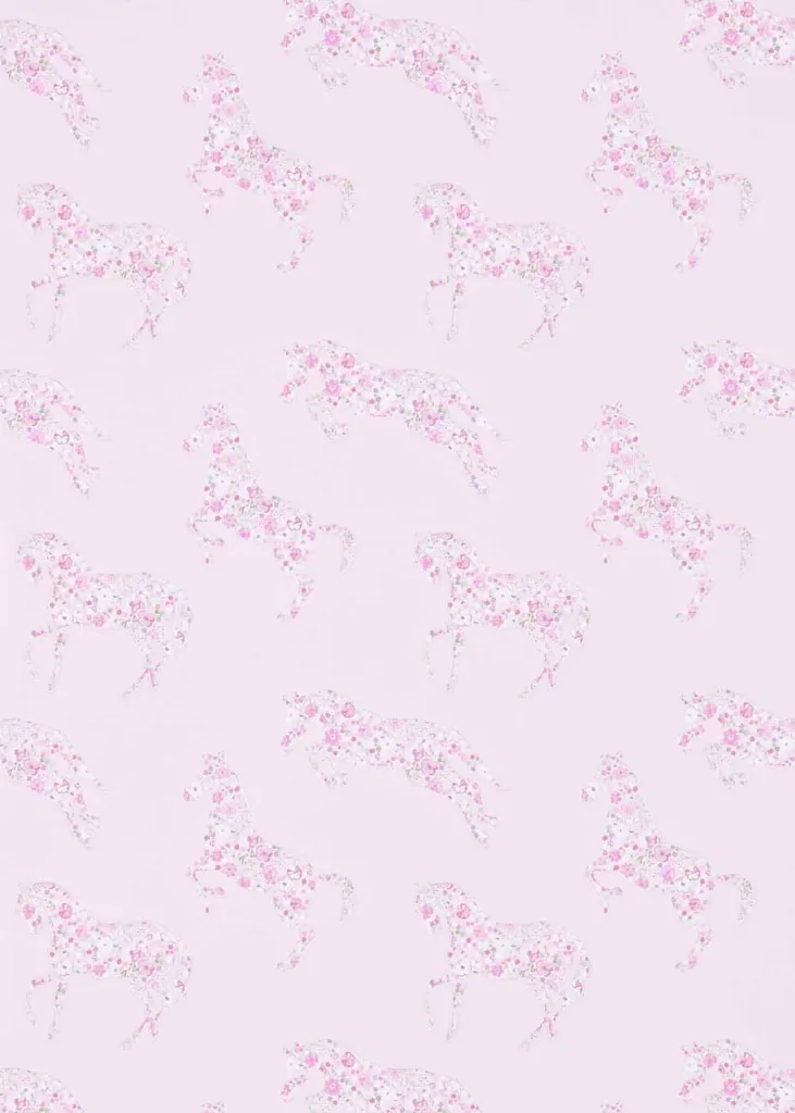 Little Sanderson Abracazoo wallpaper flowers horses pink