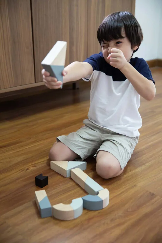 Plan toys rotatable wooden blocks gray black wood