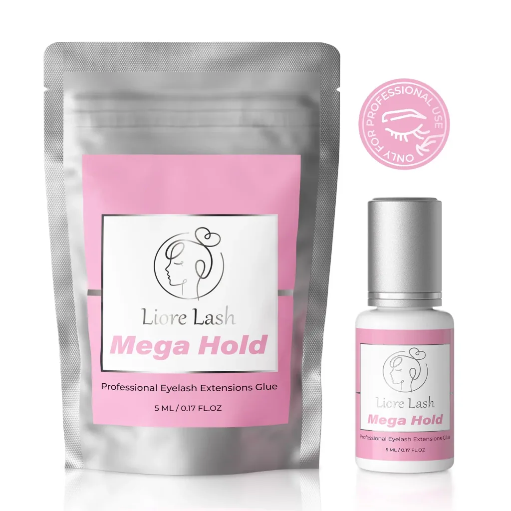 Eyelash Extension Glue Liore Lash / Mega Strong Hold 8 Weeks / 1 Sec Fast Dry/Black Adhesive Professional Supplies for Classic Volume Lashes