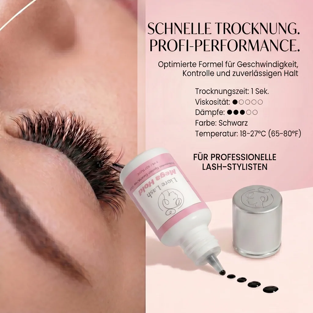 Eyelash Extension Glue Liore Lash / Mega Strong Hold 8 Weeks / 1 Sec Fast Dry/Black Adhesive Professional Supplies for Classic Volume Lashes