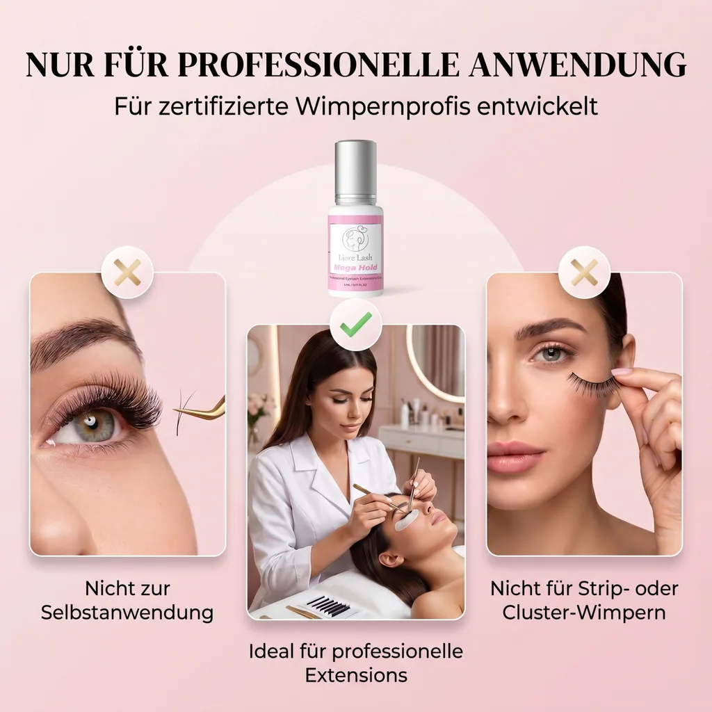 Eyelash Extension Glue Liore Lash / Mega Strong Hold 8 Weeks / 1 Sec Fast Dry/Black Adhesive Professional Supplies for Classic Volume Lashes
