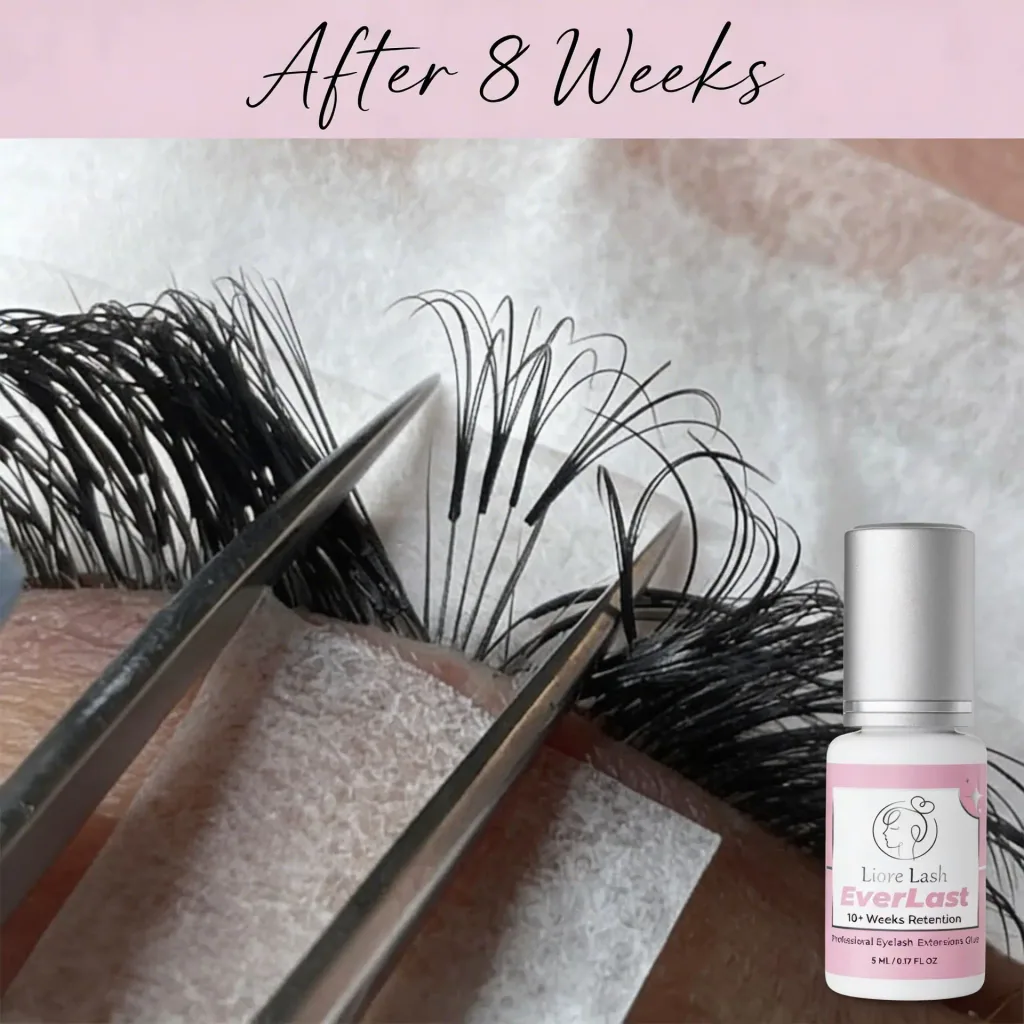 Extra Strong Eyelash Extension Glue Liore Lash – 0.5–1 Sec Fast Dry Lash Adhesive, Up to 10 Weeks Retention, Black Professional Glue for Classic & Volume Lashes, 5ml