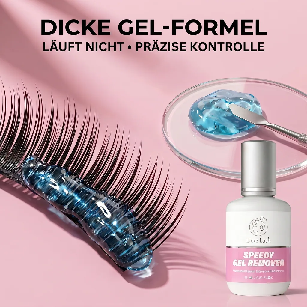 Eyelash Extension Gel Remover – Liore Lash Speedy Remover, Fast Lash Glue Removal in 60 Seconds, Professional Gel Formula for Eyelash Extensions, 15ml
