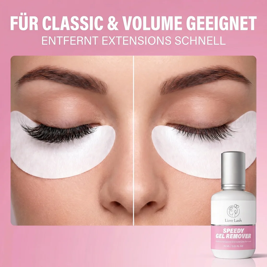 Eyelash Extension Gel Remover – Liore Lash Speedy Remover, Fast Lash Glue Removal in 60 Seconds, Professional Gel Formula for Eyelash Extensions, 15ml