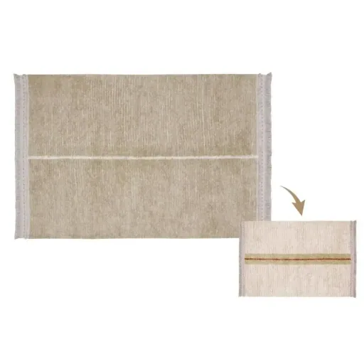Lorena Canal's washable turning carpet "reversible duet" beige, Size: 140 x 200 cm
