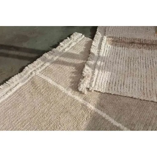 Lorena Canal's washable turning carpet "reversible duet" beige, Size: 140 x 200 cm