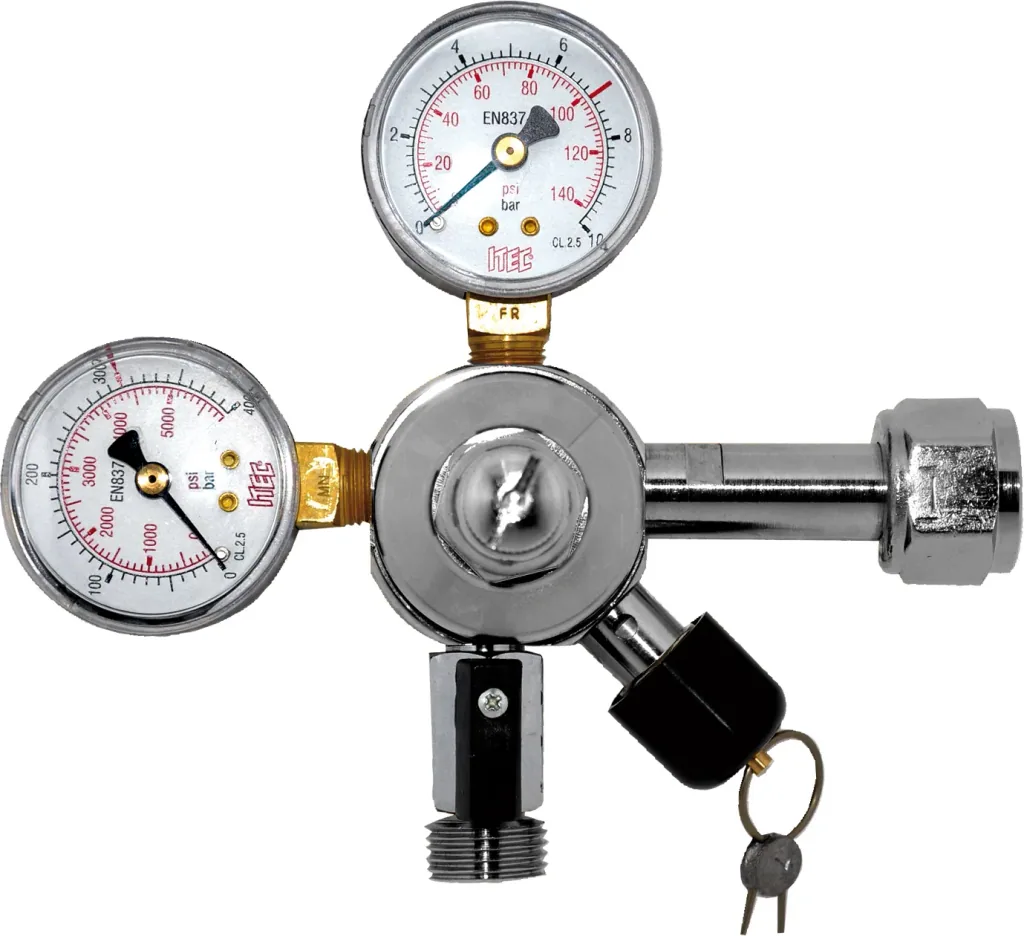 Pressure reducer, pressure regulator CO2 for AFG, 7bar, 1-line, Thread: Thread 1/2