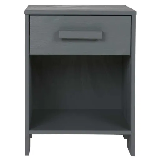 Woood bedside dennis steel gray