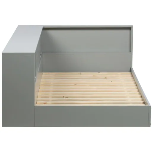 Wood cot with shelf gray
