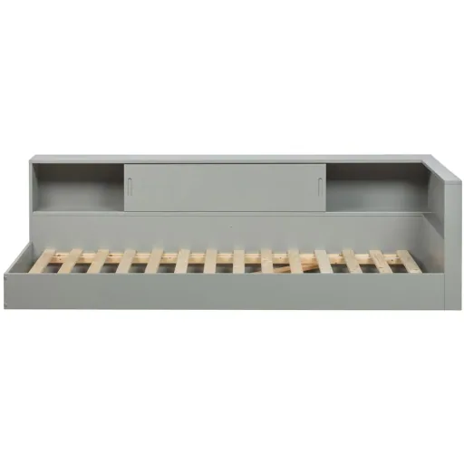 Wood cot with shelf gray
