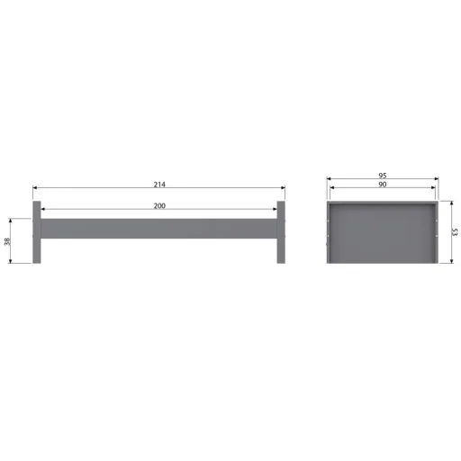 Wood children's single bed Morris clay gray gray