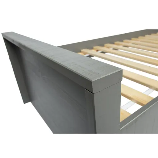 Wood children's single bed Morris clay gray gray