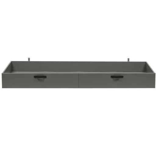 Wood bed drawer Morris clay gray