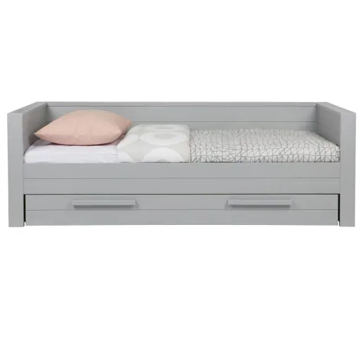 Wood bed drawer Dennis concrete gray