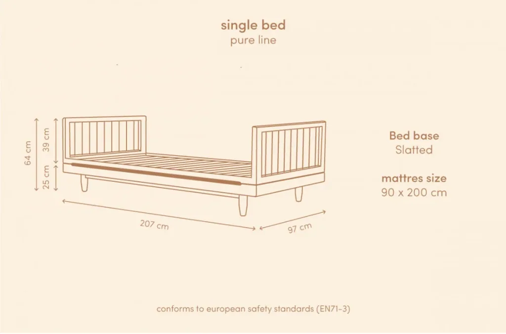 Nobodinoz single bed "pure" oak massive