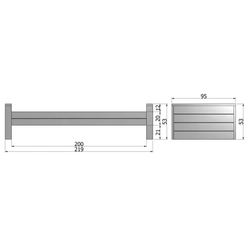 Wood Cot Dennis concrete gray 90 x 200 cm